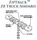 ZipTrack Z8 Truck Assembly